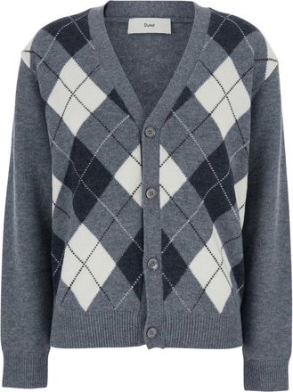 Dunst V-hals Argyle Vest - Dames - Vesten - Grijs - XS - Wol - Truien & Vesten