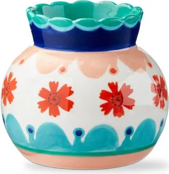 Tag Eclectic Fun Squat Earthenware Vase in Green at Nordstrom