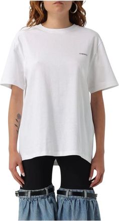 Coperni Tops, Dames, Wit, S, Katoen, Zachte Katoenen Korte Mouw Tee