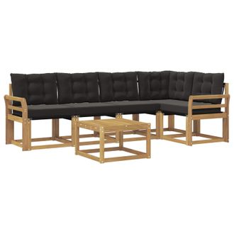 vidaXL Conjunto De Sof&aacute;s De Exterior Con Coj&iacute;n 6 Pcs Blanco Y Negro Vidaxl