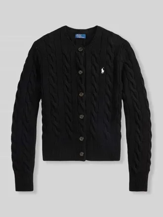 Polo Ralph Lauren Regular Fit Strickjacke aus Wolle mit Kaschmir-Anteil in Black, Gr&ouml;&szlig;e XXL