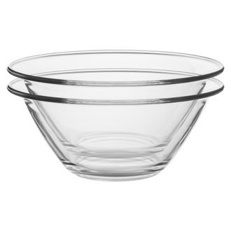 Bormioli Rocco Mr Chef Glass Nesting Mixing Bowls 4 Litres Pack of 6 in Clear