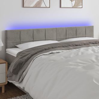 vidaXL Cabecero Con Led De Terciopelo Gris Claro 180x5x78/88 Cm Vidaxl