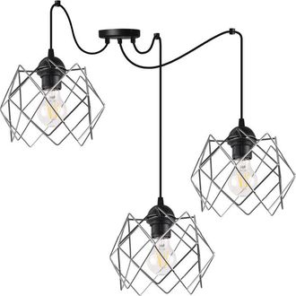 OEM L&aacute;mpara Colgante Stella Spider Pantalla Cromada De 3 Platos E27