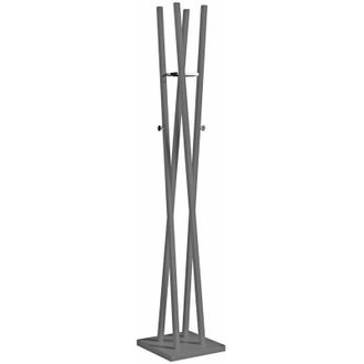 HERDASA Perchero Moderno Mod. 470 Herrajes Cromo Brillo Lacado Gris, 182 Cm(alto)34 Cm(ancho)34 Cm(largo)