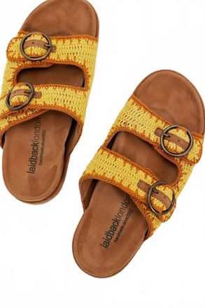 Laidbacklondon Womens Clay Sandals In Mustard Suede