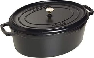 Staub Cocotte Ovalada 29 Cm Negra De Hierro Fundido Esmaltado