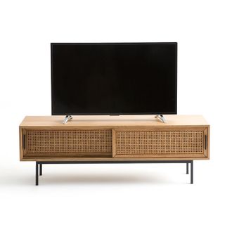 La Redoute Interieurs TV-meubel, eikenhout, fineer en vlechtwerk 160 cm, Waska