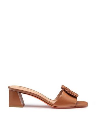 Santoni Womens leather mid-heel sandal in Brown at Nordstrom, Size 7.5