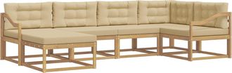 vidaXL Conjunto De Sof&aacute;s De Exterior 5 Uds. Y Beige Poli&eacute;ster Vidaxl