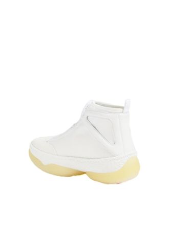 Alexander Wang Womens A1 Logo Mid-Top Sneakers White Shoes >