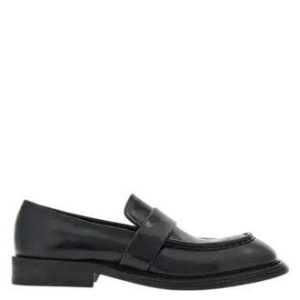 Ferragamo Fidele Wide Toe Leather Loafers, Size 6.5