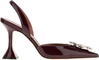 Amina Muaddi Maroon Leather Begum Pumps