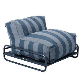 Oviala Sill&oacute;n modular de jard&iacute;n a rayas con estructura azul pac&iacute;fico