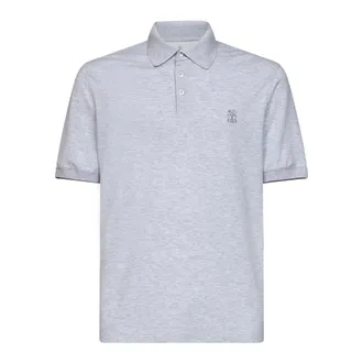Brunello Cucinelli Brunello Cucinelli, Polo Shirts, male, Gray, Size: XL Piqu&eacute; Polo Shirt