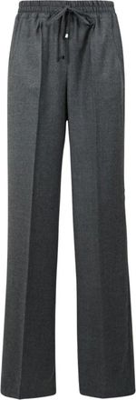 Kiton Broeken, Dames, Grijs, M, Wide Broeken