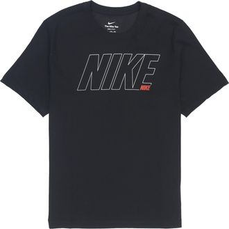 Nike Mens Nike Solid Color Alphabet Quick Dry Breathable Training Sports Short Sleeve Black T-Shirt DM6256-010