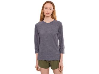 Smartwool Mountain Bike 3/4 Sleeve Jersey Womens Clothing Purple Storm Heather : LG, Polyester/Wool