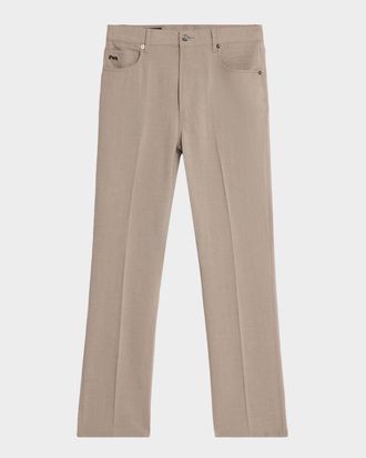 Emporio Armani Seersucker Mid-Rise Straight-Leg Pants