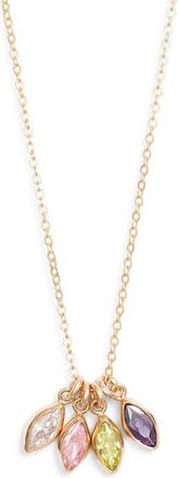 Set & Stones Marquise Multibirthstone Charm Necklace in Gold /4 Charms at Nordstrom