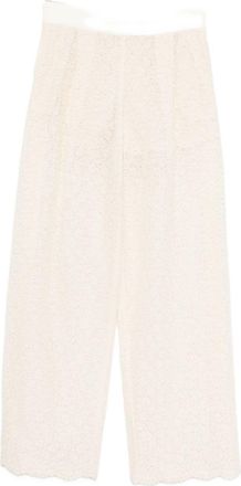Ermanno Scervino Womens Embroide Wide-Leg Trousers