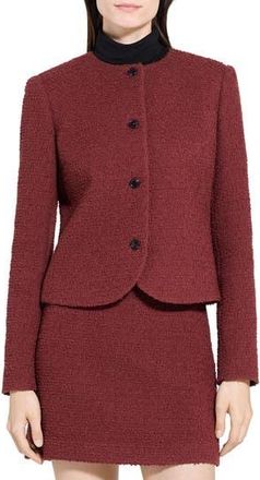 Theory Tweed Jacket in Oxblood Red at Nordstrom Rack, Size 14