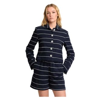 Kocca Light Jackets, female, Blue, Size: XS Party Ready Striped Top