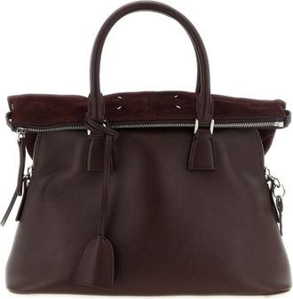 Maison Margiela Bolso de mano de piel y ante - Bags - Mujer - Rojo - ONE SIZE