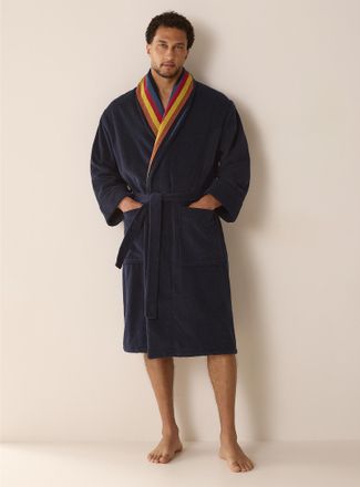 Paul Smith Mens Colourful band collar terry bathrobe