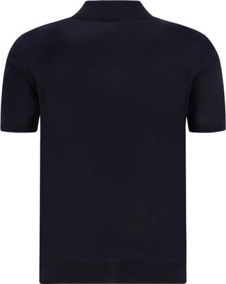 Prada Mens Polo Shirt Virgin Wool Black Fleece (ovis Aries) T-shirts And Polos