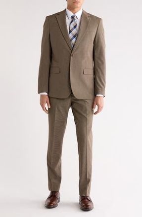 Scotch & Soda Classic Fit Micro Houndstooth Suit in Tan at Nordstrom Rack, Size 46 - R