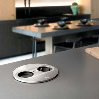Bachmann Twist2 Circular Aut. 1 Enchufe+usb A&c 22w Acero Inox