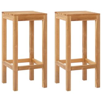 vidaXL Taburete De Bar 2 Pcs Natural 35 X 35 X 75 Cm Vidaxl