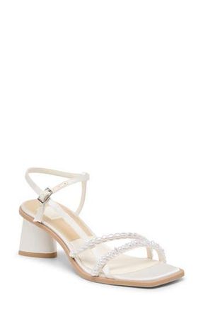 Dolce Vita Belita Embellished Sandal in True White Satin at Nordstrom Rack, Size 6.5