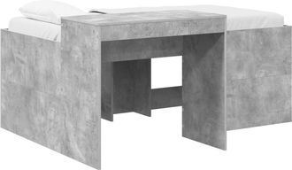 vidaXL Cama Alta Para Ni&ntilde;os Con Escritorio Gris Hormig&oacute;n 80 X 160 Cm Vidaxl