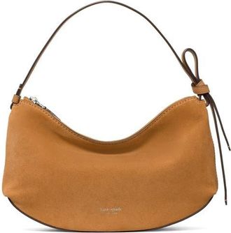 Kate Spade New York loop suede shoulder bag in Garden Soil at Nordstrom