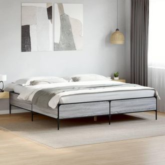 Berkfield Home Bed Frame without Mattress Grey Sonoma 200x200 cm