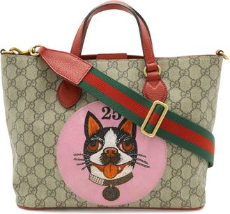 Gucci Beige Beige Pink Green Pink Red Red Color Yellow Gg Supreme Shoulder Bag Tote Bag (Pre-Owned)