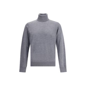 Dsquared2 Gray Fleece Wool Mens Turtleneck