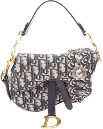 Dior Pre-owned Dior Mini Oblique Canvas Saddle Bag Ladies OAFPQSQIDU2H3J72
