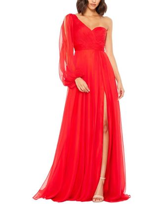 Mac Duggal One Sleeve Chiffon Gown