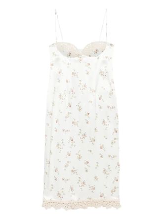 Magda Butrym floral lace-trimmed slip midi dress - Neutrals