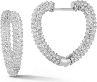 Glaze Jewelry Sterling Silver Heart Hoops