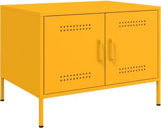 vidaXL Coffee Table Mustard Yellow 68x50x50.5 cm Steel Vidaxl