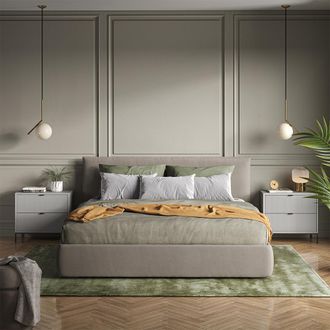 Vicco Mesilla De Noche Eliza, Gris, 66 X 60 Cm Lote De 2