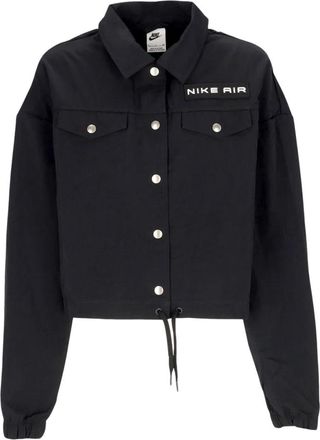 Nike Fitness, Dames, Zwart, M, Nylon, Air Woven Crop Jacket