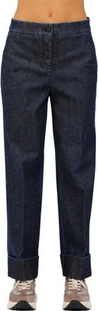 Via Masini 80 Stijlvolle broeken voor mannen - Dames - Straight fit broeken - Blauw - XS - Broeken