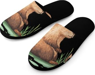Generic Beaver Grass Ponds Mens House Slippers Slip Indoor Slipper On Shoes Warm Outdoor