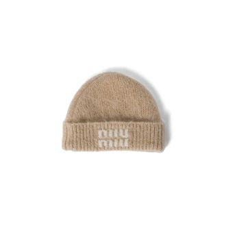 Miu Miu Mohair Beanie, Woman, Natural, Size S