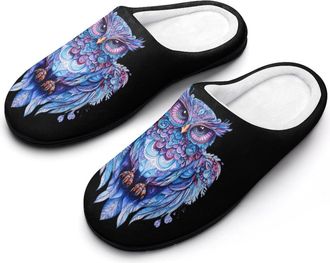 Generic Colorful Owls Womens Slippers Warm House Slippers Indoor House Shoes with Anti-Skid Rubber Sole